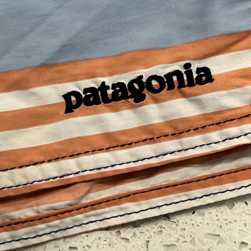 Patagonia Mens 36 Board Shorts Striped Swim Trunks Worn Wear Multicolor